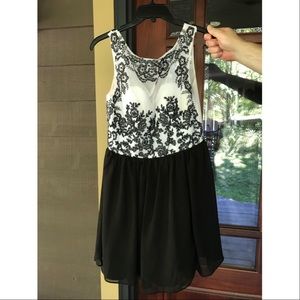 Black & White Embroidered Dress